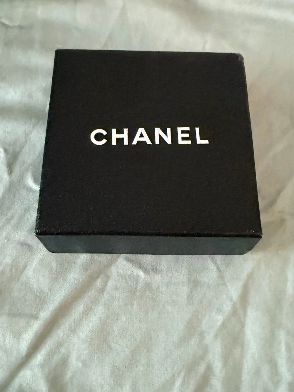 CHANEL Gold-Tone Pearl CC Circle Drop Earrings Authentic